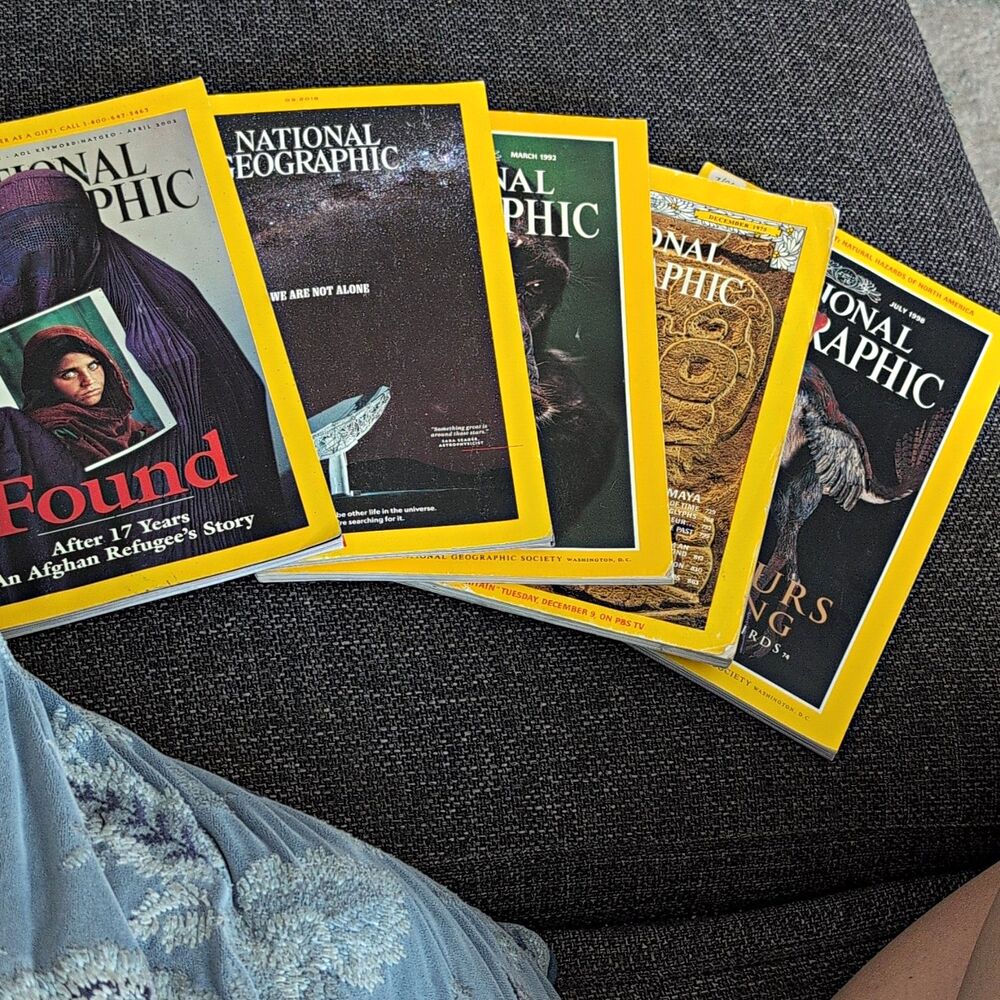 Vintage National Geographic Magazine Lot of 5 (1975–2019) Space Maya Afghan Girl